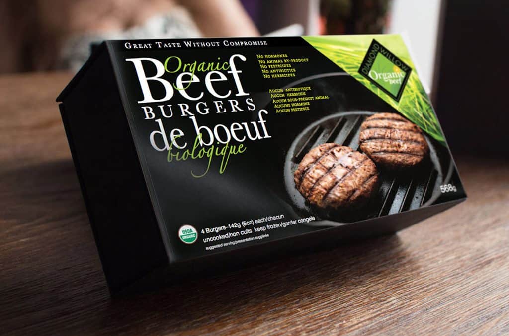 Western Canadian Organic Meat packaging.